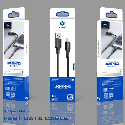Kabel do danych i ładowania USB-A - Lightning Lito LD06L, 18W, 1m, Czarny