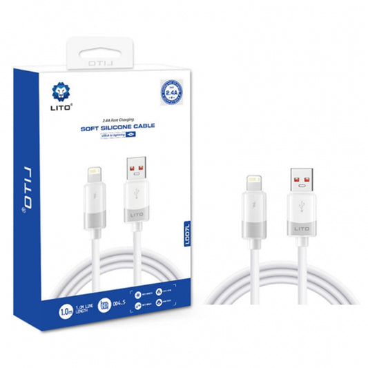 Kabel do danych i ładowania USB-A - Lightning Lito LD07, 60W, 1m, Biały