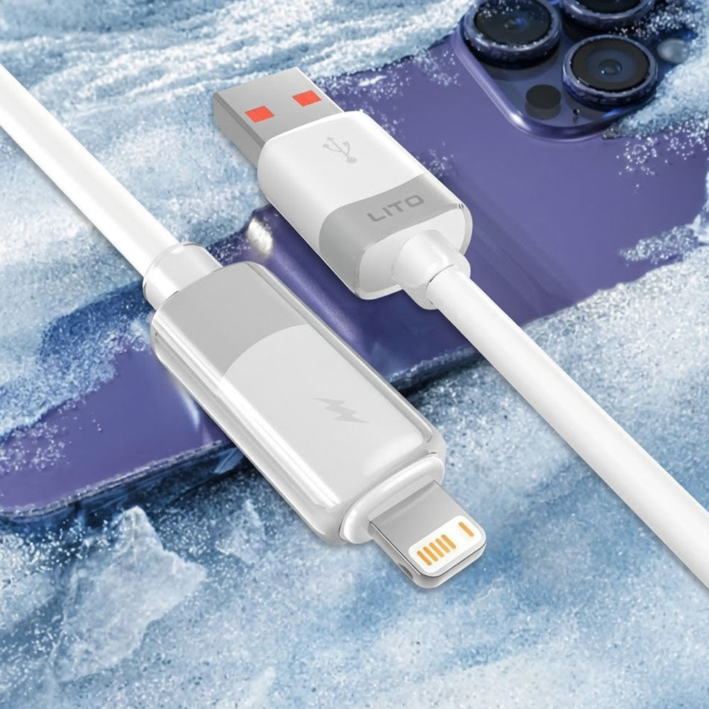 Kabel do danych i ładowania USB-A - Lightning Lito LD07, 60W, 1m, Biały