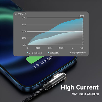 Kabel do danych i ładowania USB-A - Lightning Lito LD13L, 18W, 1m, Czarny