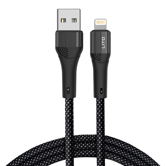 Kabel do danych i ładowania USB-A - Lightning Lito LD14, 18W, 1m, Czarny
