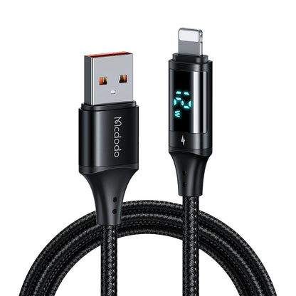 Kabel do danych i ładowania USB-A - Lightning McDodo CA-1060 Display, 12W, 1.2m, Czarny