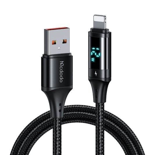 Kabel do danych i ładowania USB-A - Lightning McDodo CA-1060 Display, 12W, 1.2m, Czarny