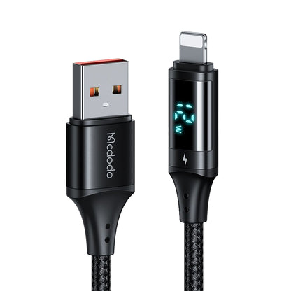 Kabel do danych i ładowania USB-A - Lightning McDodo CA-1060 Display, 12W, 1.2m, Czarny
