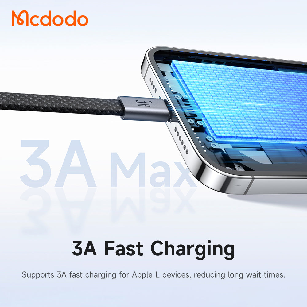 Kabel do danych i ładowania USB-A - Lightning McDodo CA-1160, 18W, 1m, Czarny