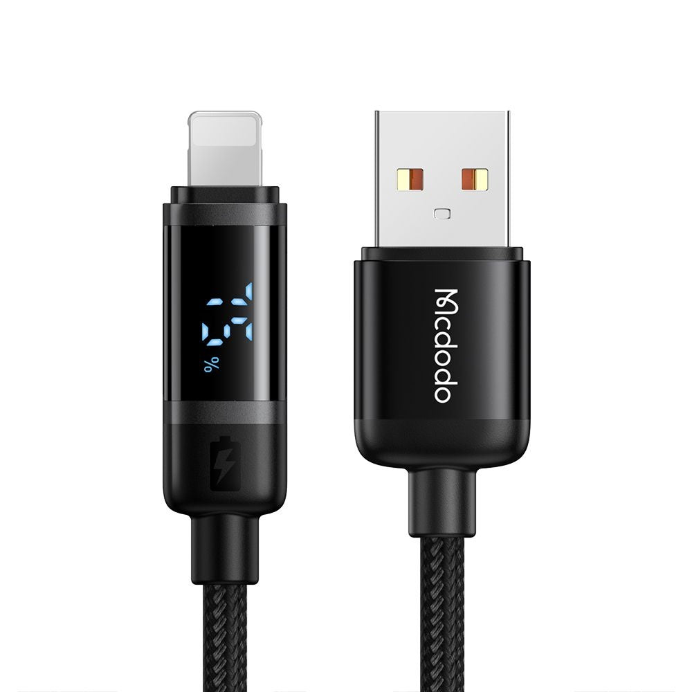 Kabel do danych i ładowania USB-A - Lightning McDodo CA-5000 Bat Display, 18W, 1.2m, Czarny