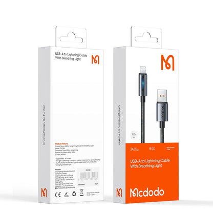 Kabel do danych i ładowania USB-A - Lightning McDodo CA-5660, 18W, 1.2m, Czarny