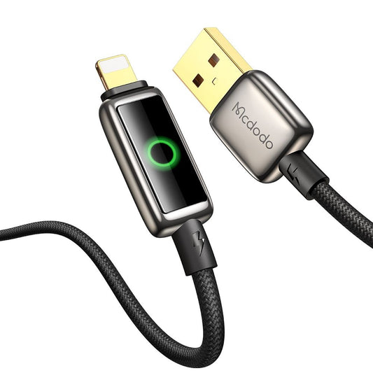 Kabel do danych i ładowania USB-A - Lightning McDodo CA-6590 Auto Power Off, 18W, 1.2m, Czarny