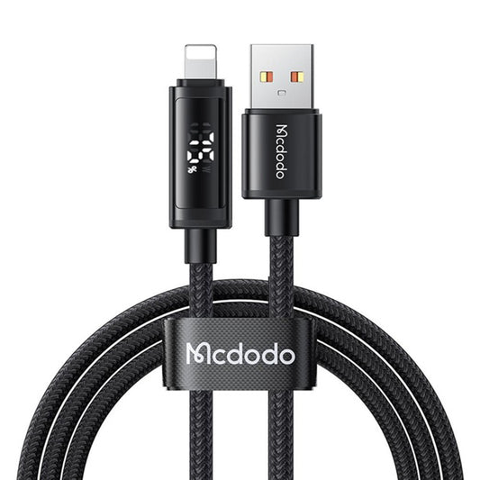 Kabel do danych i ładowania USB-A - Lightning McDodo CA-7970 Display, 18W, 1.2m, Czarny