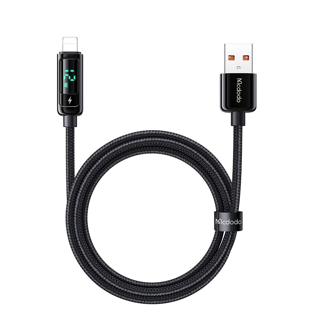 Kabel do danych i ładowania USB-A - Lightning McDodo CA-9940 Display, 12W, 1.2m, Czarny
