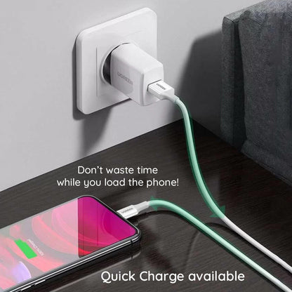 Kabel do danych i ładowania USB-A - Lightning UGREEN 80823, 18W, 2m, Czarny