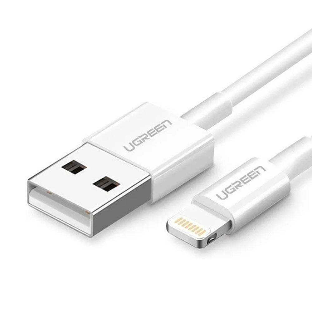 Kabel do danych i ładowania USB-A - Lightning UGREEN US155 (20730), 18W, 2m, Biały