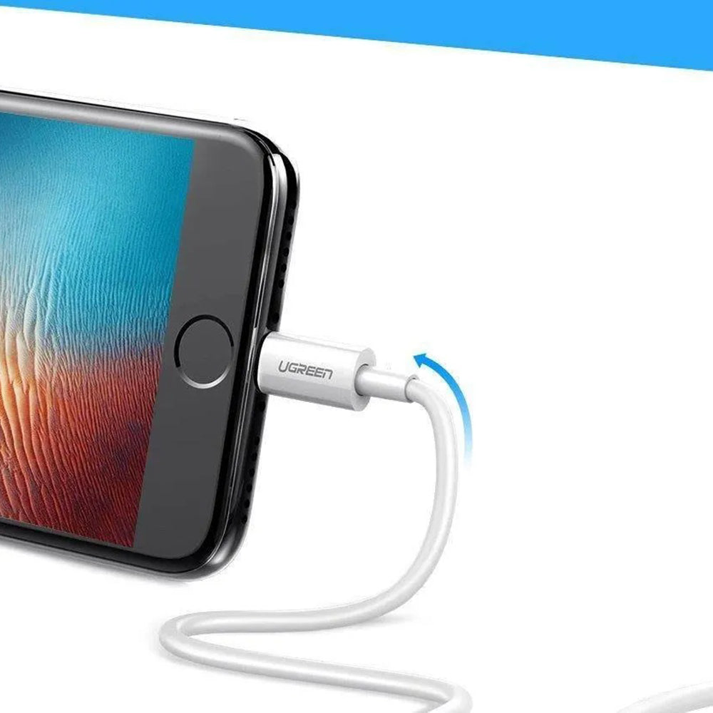 Kabel do danych i ładowania USB-A - Lightning UGREEN US155 (20730), 18W, 2m, Biały