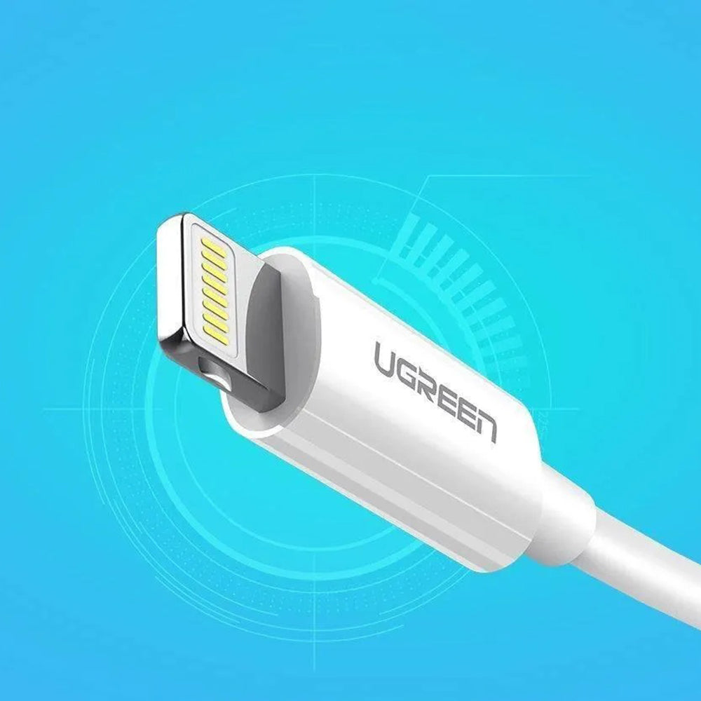 Kabel do danych i ładowania USB-A - Lightning UGREEN US155 (20730), 18W, 2m, Biały