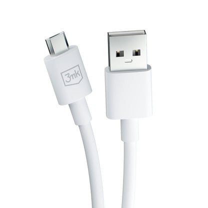 Kabel do danych i ładowania USB-A - microUSB 3MK Hyper, 18W, 1.2m, Biały