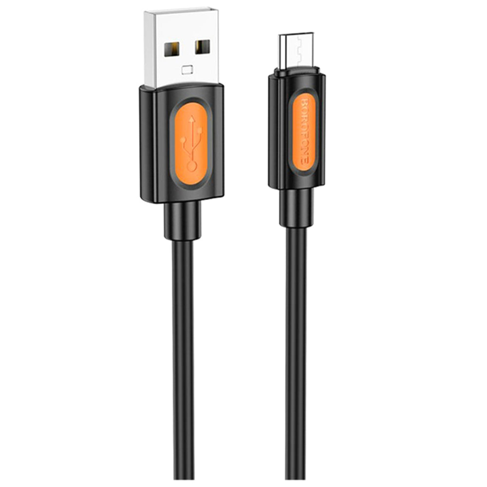 Kabel do danych i ładowania USB-A - microUSB Borofone BX114 Silicone, 18W, 1m, Czarny