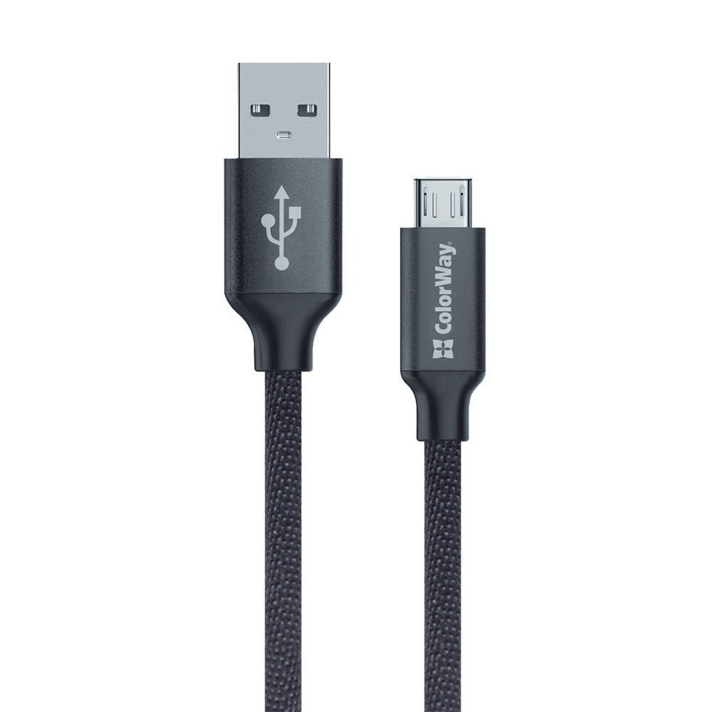 Kabel do danych i ładowania USB-A - microUSB ColorWay CW-CBUM002, 18W, 1m, Czarny