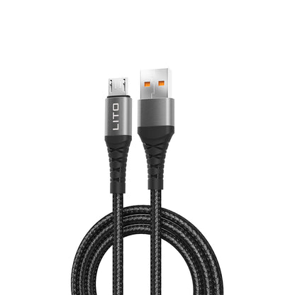 Kabel do danych i ładowania USB-A - microUSB Lito LD08V, 18W, 1m, Czarny