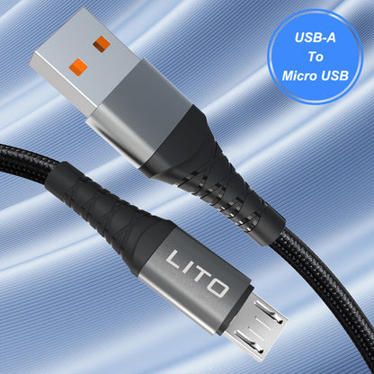 Kabel do danych i ładowania USB-A - microUSB Lito LD08V, 18W, 1m, Czarny