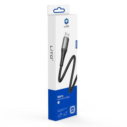 Kabel do danych i ładowania USB-A - microUSB Lito LD08V, 18W, 1m, Czarny
