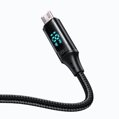 Kabel do danych i ładowania USB-A - microUSB McDodo CA-1070 Display, 18W, 1.2m, Czarny