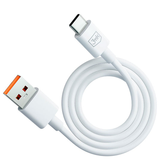 Kabel do danych i ładowania USB-A - USB-C 3MK Hyper, 60W, 1.2m, Biały