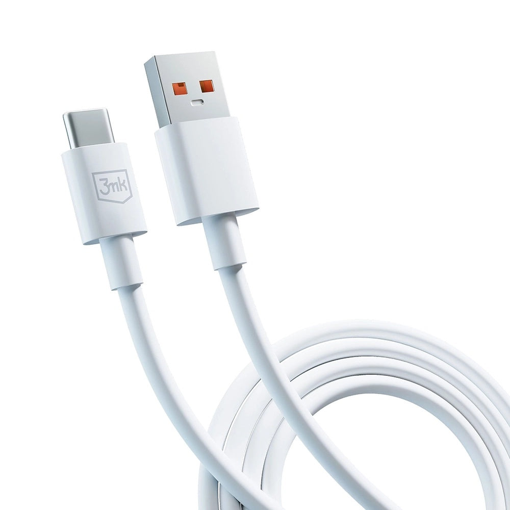 USB-A to USB-C Data and Charging Cable 3MK Hyper, 60W, 1.2m, White