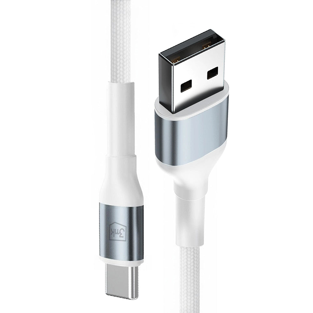 Kabel do danych i ładowania USB-A - USB-C 3MK Hyper N, 18W, 1m, Biały