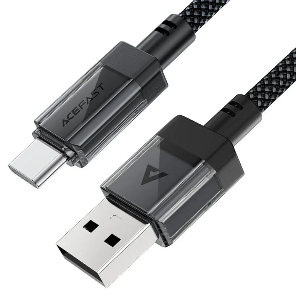 Kabel do danych i ładowania USB-A - USB-C Acefast C12-04, 18W, 1.2m, Czarny