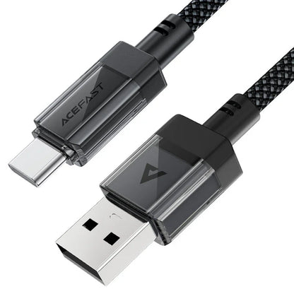 Kabel do danych i ładowania USB-A - USB-C Acefast C12-04, 18W, 1.2m, Czarny