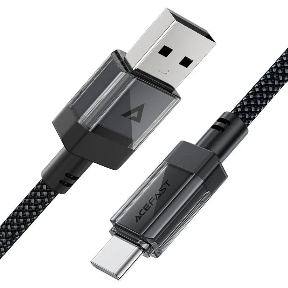 Kabel do danych i ładowania USB-A - USB-C Acefast C12-04, 18W, 1.2m, Czarny