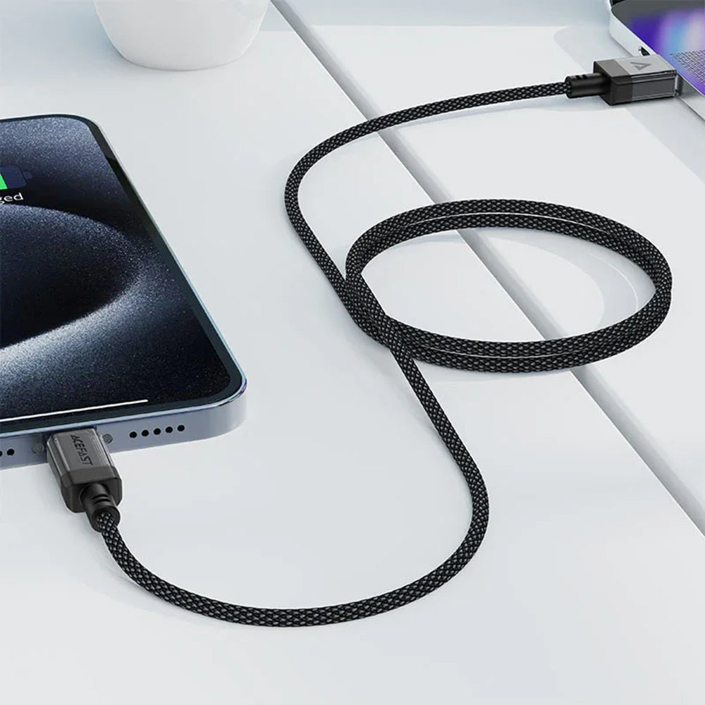 Kabel do danych i ładowania USB-A - USB-C Acefast C12-04, 18W, 1.2m, Czarny