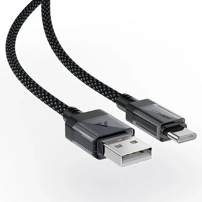 Kabel do danych i ładowania USB-A - USB-C Acefast C12-04, 18W, 1.2m, Czarny