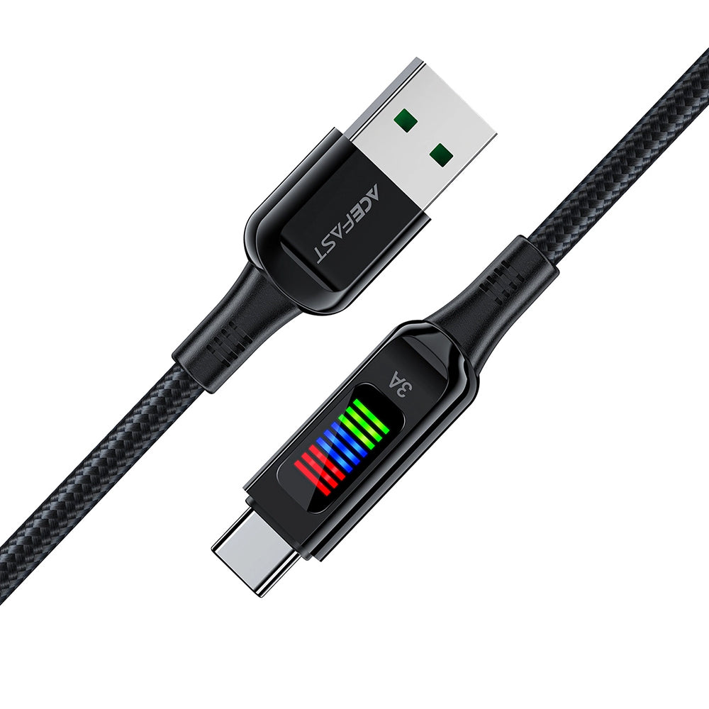 Kabel do danych i ładowania USB-A - USB-C Acefast C7-04, 18W, 1.2m, Czarny