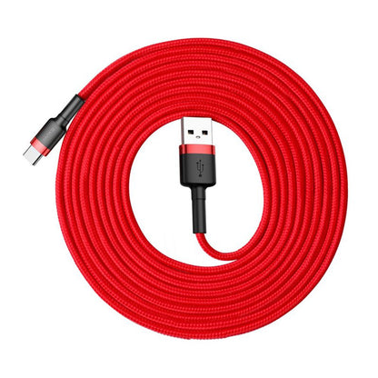 Kabel do danych i ładowania USB-A - USB-C Baseus Cafule, 18W, 3m, Czerwony CATKLF-U09