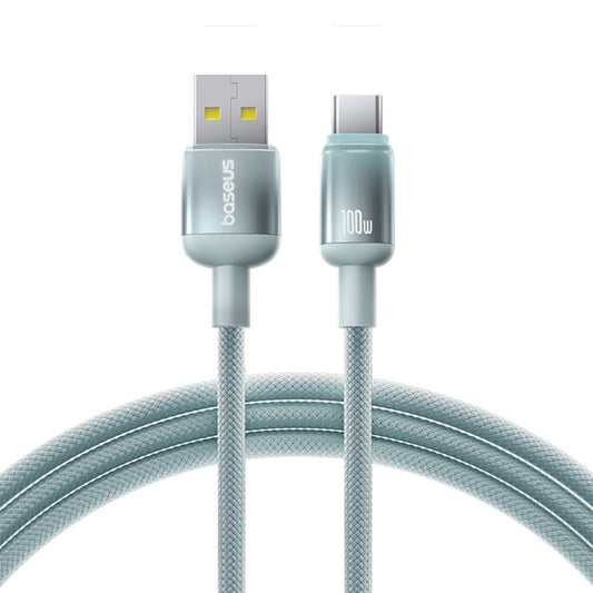Kabel do danych i ładowania USB-A - USB-C Baseus Discolor, 100W, 1m, Niebiesko-Zielony E0420801
