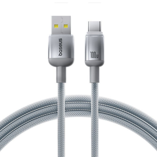 Kabel do danych i ładowania USB-A - USB-C Baseus Discolor, 100W, 1m, Srebrny E0420803