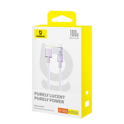 Kabel do danych i ładowania USB-A - USB-C Baseus Gem, 100W, 1m, Fioletowy P10373002511-00
