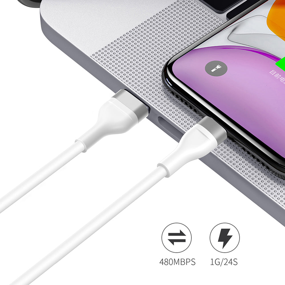 Kabel do danych i ładowania USB-A - USB-C Lito LD02C, 18W, 1.2m, Biały