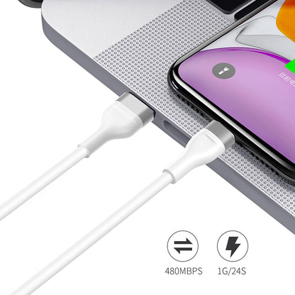 Kabel do danych i ładowania USB-A - USB-C Lito LD02C, 18W, 1.2m, Biały