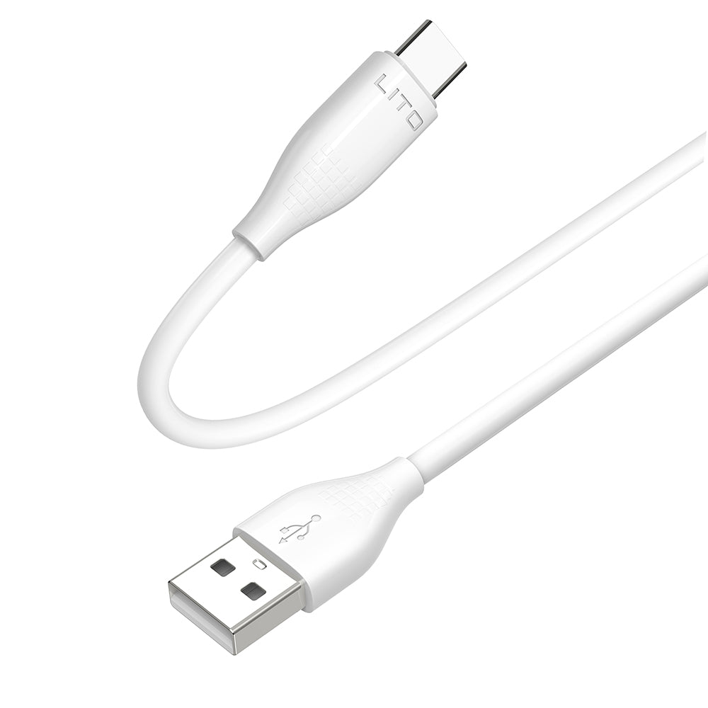 Kabel do danych i ładowania USB-A - USB-C Lito LD03T, 18W, 1m, Biały