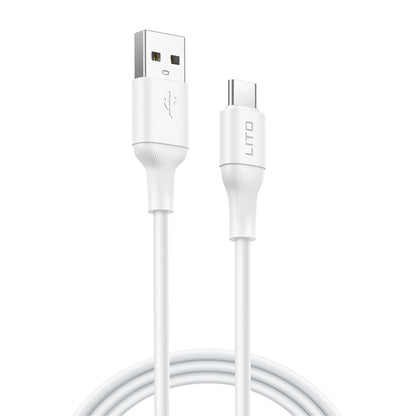 USB-A to USB-C Data and Charging Cable Lito LD06T, 18W, 1m, White