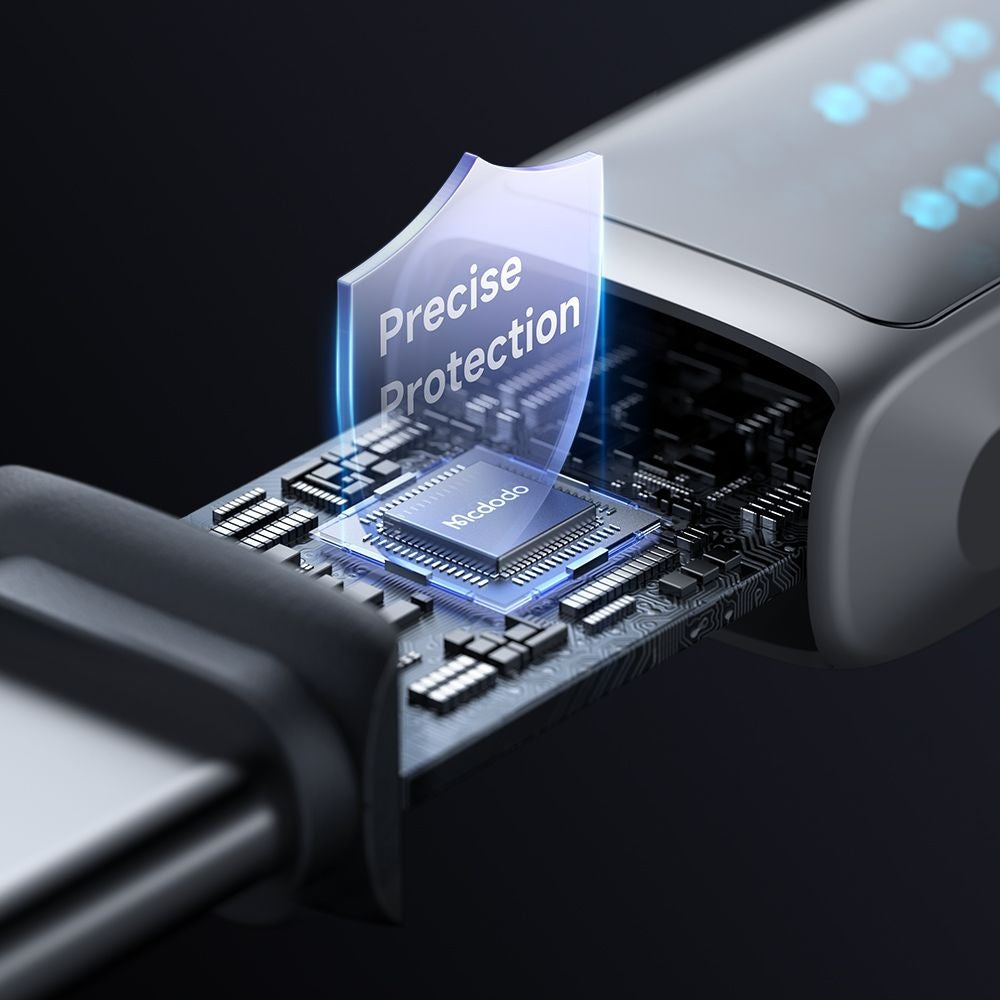 Kabel do danych i ładowania USB-A - USB-C McDodo CA-2350 Display, 100W, 1.2m, Czarny