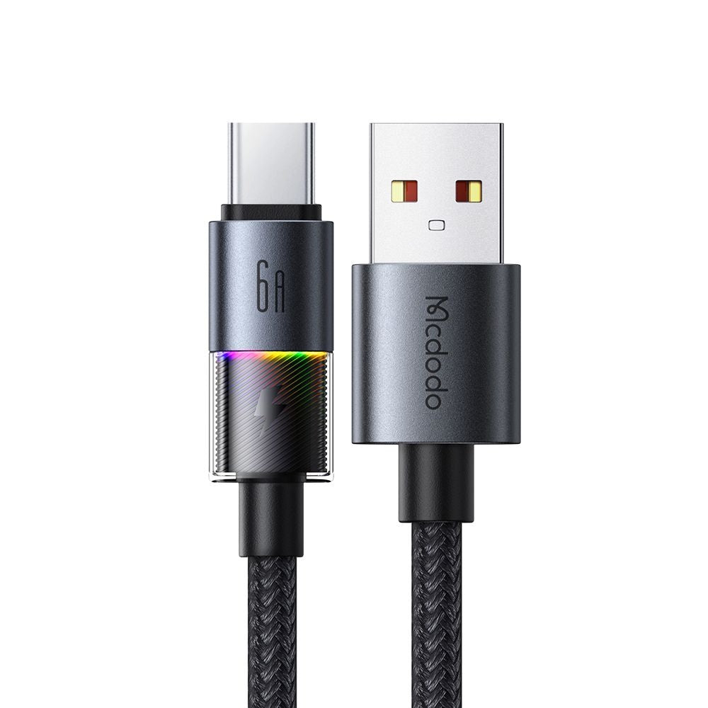 Kabel do danych i ładowania USB-A - USB-C McDodo CA-8180 Colorful, 66W, 1.2m, Czarny