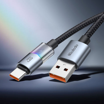 Kabel do danych i ładowania USB-A - USB-C McDodo CA-8180 Colorful, 66W, 1.2m, Czarny