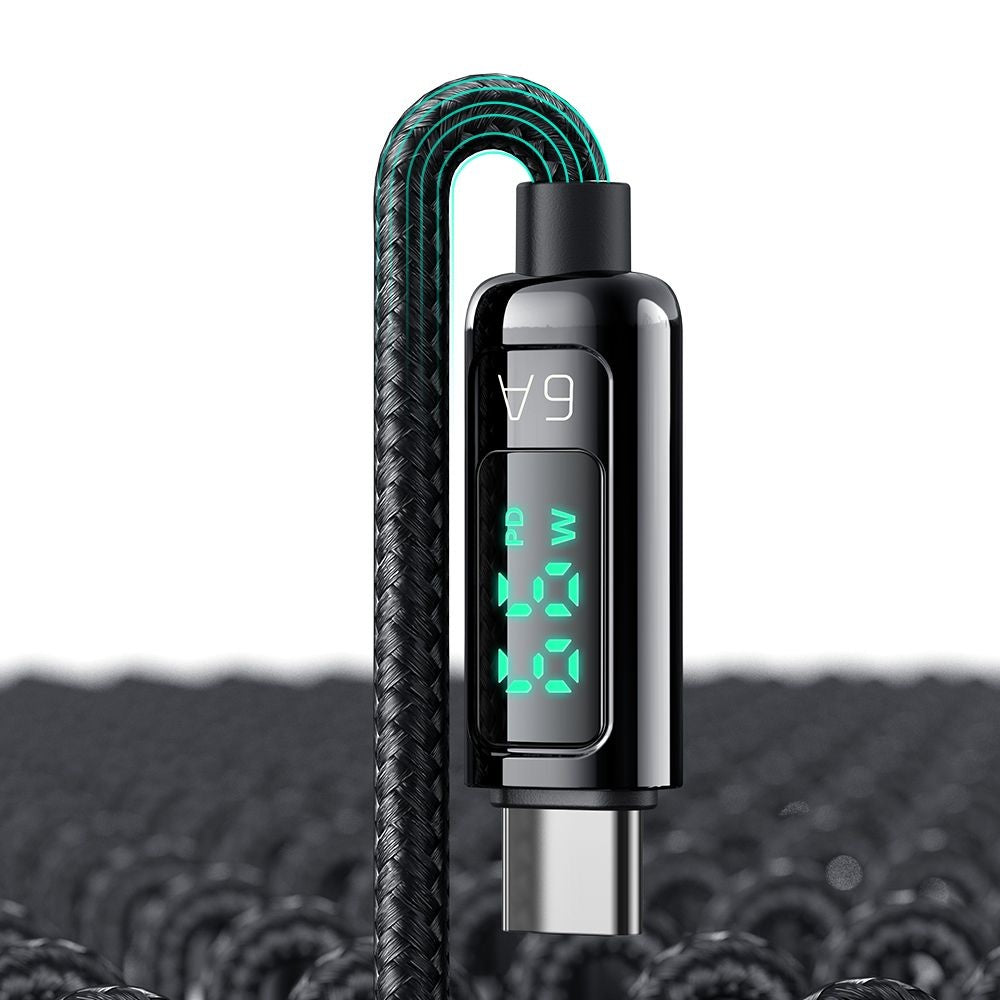 Kabel do danych i ładowania USB-A - USB-C McDodo CA-8690 Display, 66W, 1.2m, Czarny