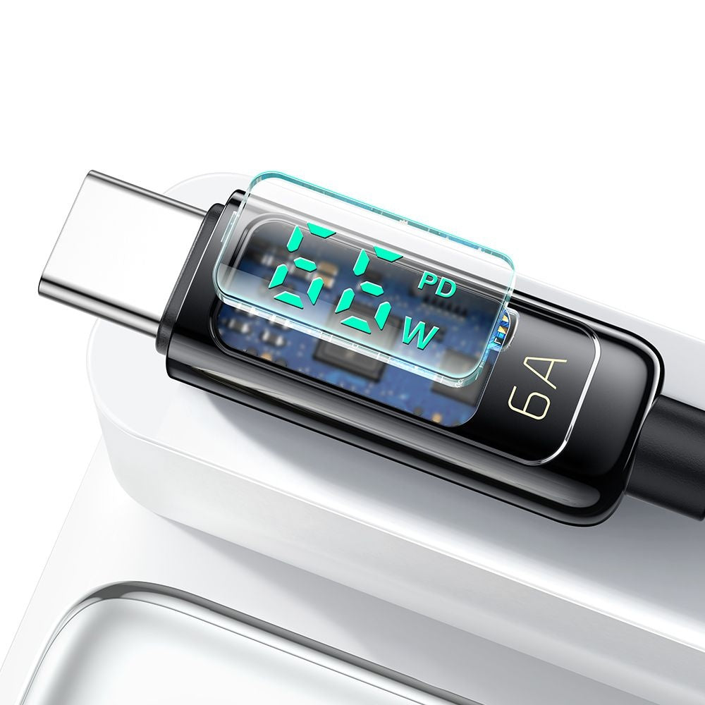 Kabel do danych i ładowania USB-A - USB-C McDodo CA-8690 Display, 66W, 1.2m, Czarny