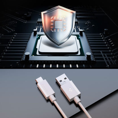 Kabel do danych i ładowania USB-A - USB-C Spigen Essential, 60W, 1m, Biały