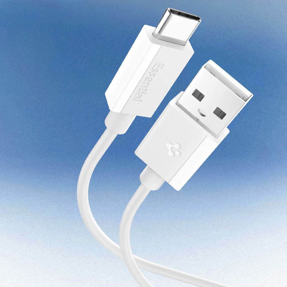Kabel do danych i ładowania USB-A - USB-C Spigen Essential, 60W, 2m, Biały