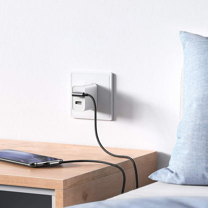 UGREEN US176 Angled USB-A to USB-C Data and Charging Cable, 18W, 3m, Gray